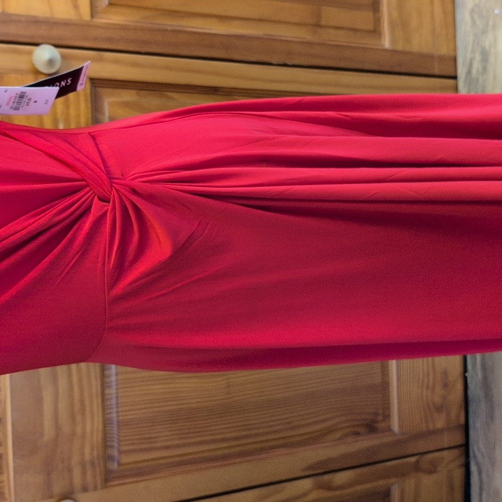 Perceptions Fit & Flare Faux Wrap Women's Red NWT M - Picture 4 of 9